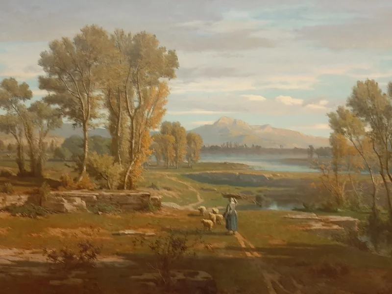 1816-Claude Pollet - Lago Laffrey. Effetto luce solare